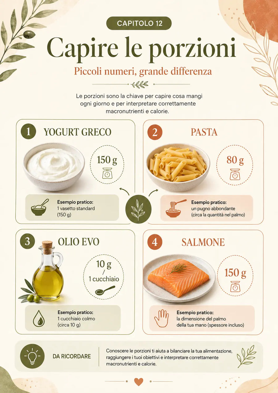 Capire porzioni, calorie e macronutrienti nella pratica
