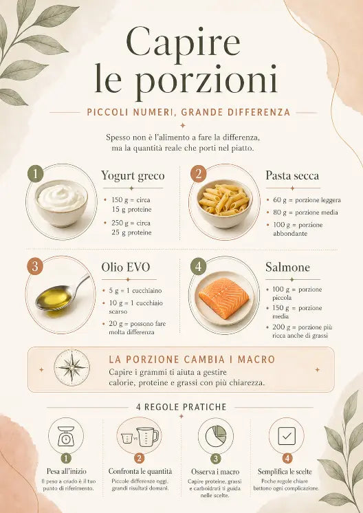 Capire le porzioni e i macro nella pratica