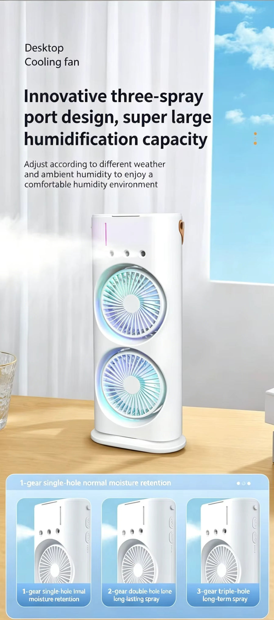 Ventilatore raffreddatore d'aria domestico usb ricaricabile